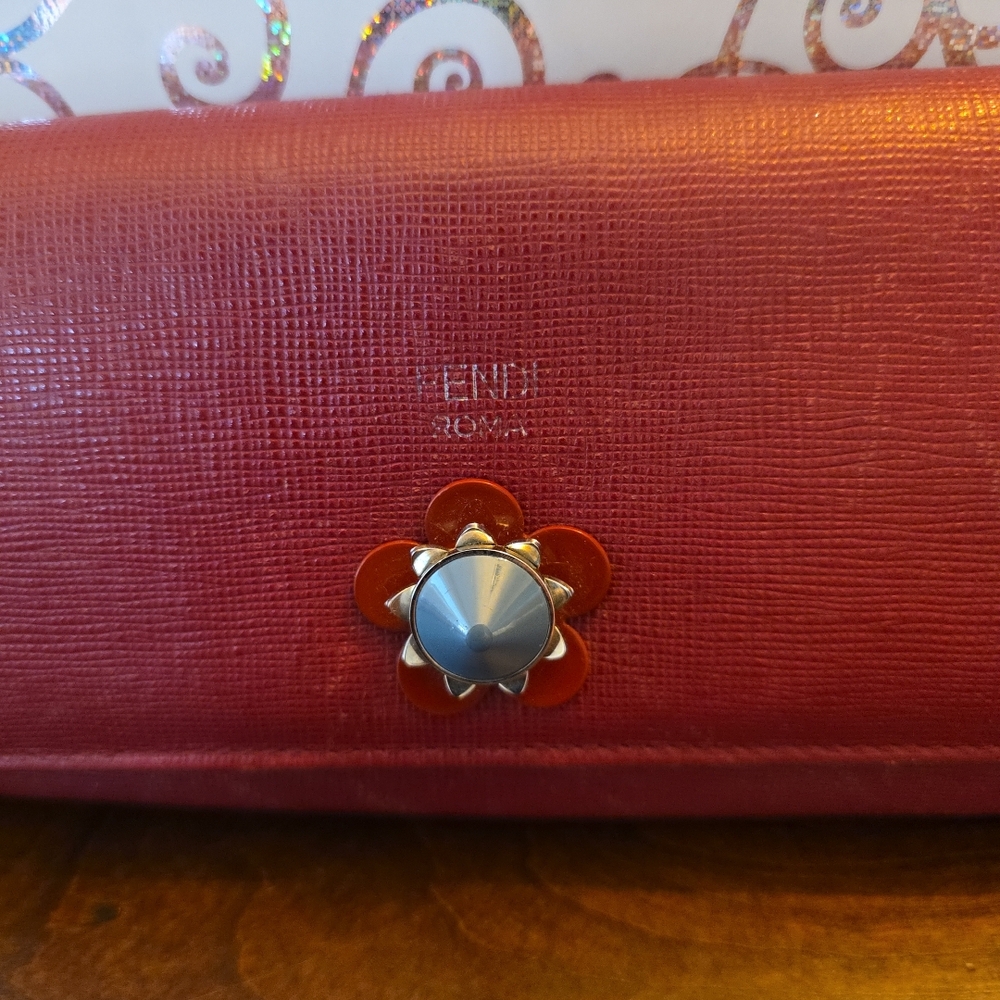 Fendi Cherry Red Leather Wallet